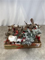 Christmas garland and Santa with reindeer