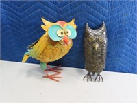 (2)12"ish Metal OWL Decor Figures