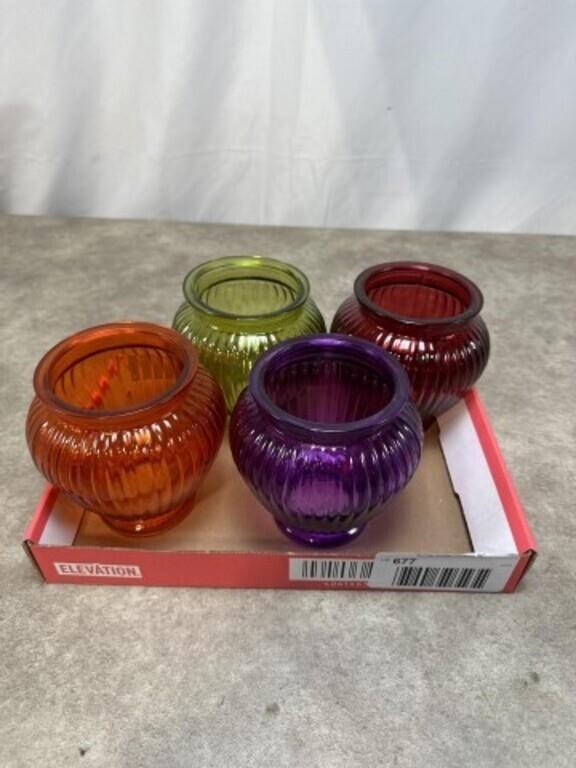 Glass colored vases