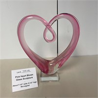 Pink Glass 'Heart' Sculpture