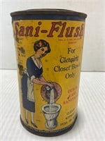 1913 SANI-FLUSH - CLEANING CLOSET BOWLS METAL CAN