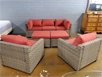 7pc Outdoor Wicker Patio Sectional