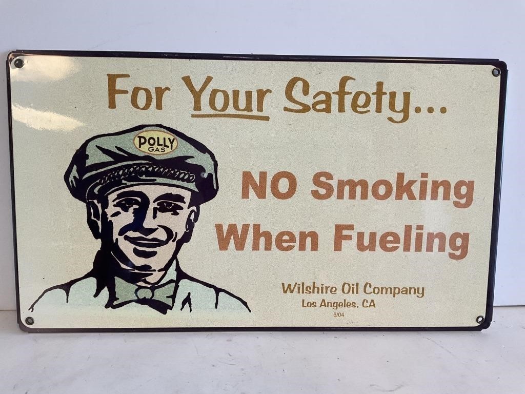 Metal Wilshire Oil Co. NO Smoking Sign 14x8in
