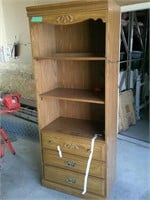 Press board shelf with drawers