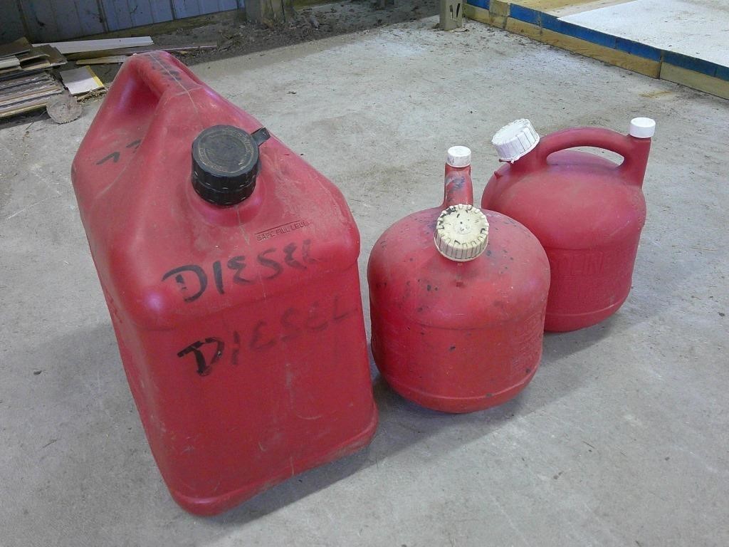 three gas cans