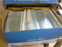 box of clear binder sleeves