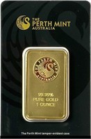 1 oz. Perth Mint .9999 Gold Bullion Bar