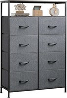 WLIVE Fabric Dresser  8 Drawers  Charcoal Gray
