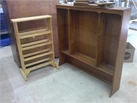 two wood shelves