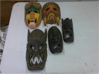 carved wood masks