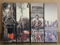 4 panel Buddha photo art 18x6"ea