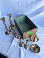 8 Brass Candle Holders