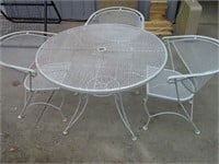 metal table and 3 chairs