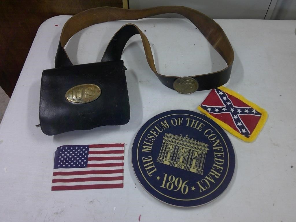US leather satchel, misc