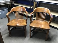 2 Banker style chairs MCM approx18x20.5x32