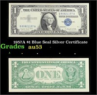 1957A $1 Blue Seal Silver Certificate Grades Selec
