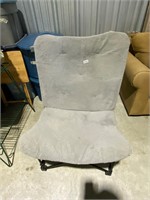 Grey plush fold out chair