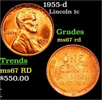 1955-d Lincoln Cent 1c Grades GEM++ Unc RD