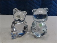 (2) Solid Glass 3.5" Bears FENTON~PrincessHouse