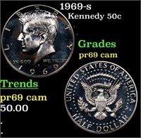 Proof 1969-s Kennedy Half Dollar 50c Grades GEM++