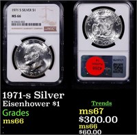 NGC 1971-s Silver Eisenhower Dollar $1 Graded ms66