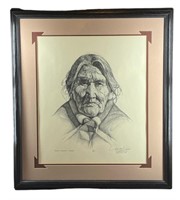 A Dan Brewer (Signed) "Navaho Blanket Woman" 1983