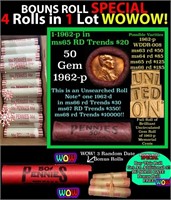 THIS AUCTION ONLY! BU Shotgun Lincoln 1c roll, 196