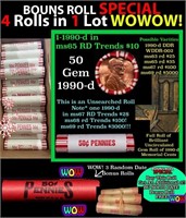 THIS AUCTION ONLY! BU Shotgun Lincoln 1c roll, 199