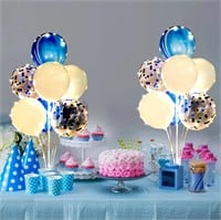 Set of 2 Balloon Stands with String Light Tabletop