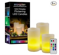 ENBRIGHTEN BASICS COLOR CHANGING FLICKERIN CANDLE