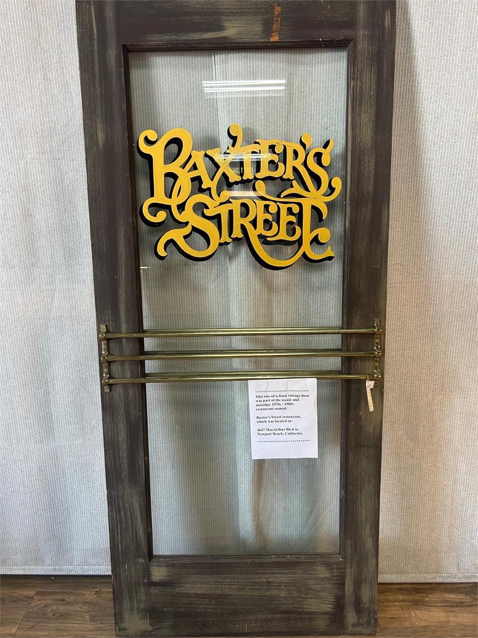Vintage Baxter's Street Restaurant Door