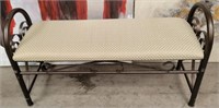 11 - METAL BENCH W/ UPHOLSTERED SEAT