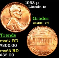 1963-p Lincoln Cent 1c Grades GEM++ RD