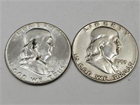 1953 ,1953 S Silver Franklin Half Dollar Coin