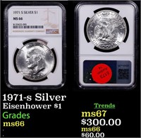 NGC 1971-s Silver Eisenhower Dollar $1 Graded ms66