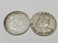 (2) 1948 Silver Franklin Half Dollar Coin