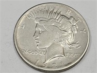 1921 Silver Peace Dollar Coin