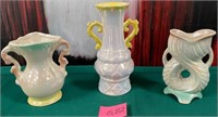 N - LOT OF 3 COLLECTIBLE VASES (G82)