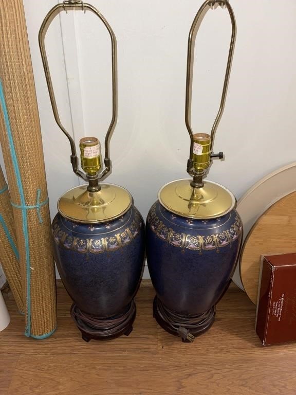 Pair of Vintage Porcelain Lamps