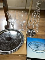 Silver Tray’s & Candle Holders