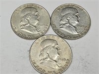 1949 (1-S) Silver Franklin Half Dollar Coins