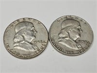 58, 1958 D, Silver Franklin Half Dollar Coins