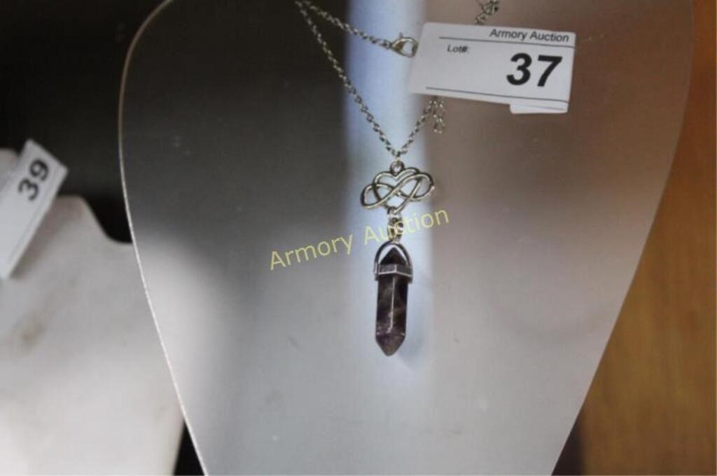 AMETHYST CRYSTAL PENDANT AND CHAIN - NOT DISPLAY