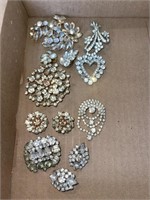 Clear Colored Stone Brooches & Earrings