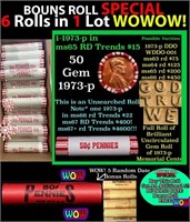 THIS AUCTION ONLY! BU Shotgun Lincoln 1c roll, 197