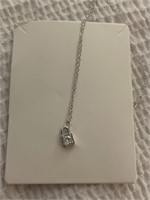 Sterling silver lock and chain necklace