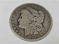 1893 Carson City Silver Morgan  Coin