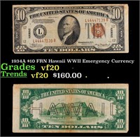 1934A $10 FRN Hawaii WWII Emergency Currency Grade