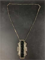 Vintage silver designer necklace, hand crafted wit