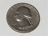 1938 Washington Quarter Silver Coin